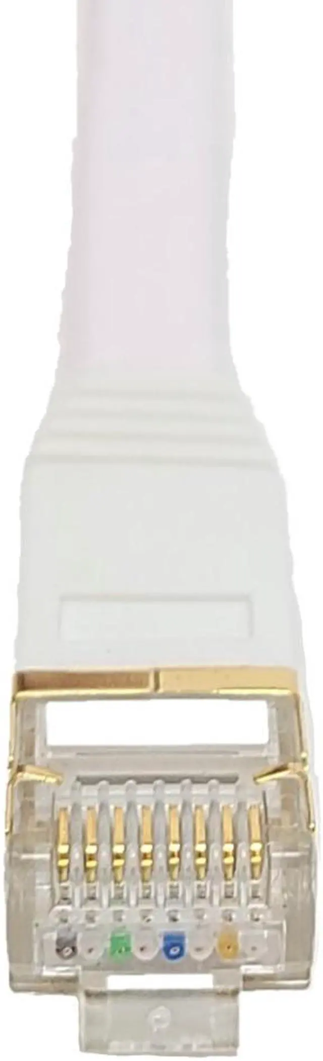 Alt view image 3 of 6 - Micro Connectors 50 Feet Cat7 Shielded RJ45 Flat Patch Cable with Cable Clips White (E11-050FL-W)