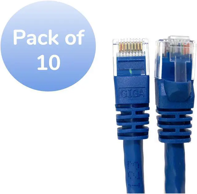 Main image of Micro Connectors, ( E08-014BL-10) 14 Feet CAT 6 UTP RJ45 Patch Cables, Pack of 10,  Color-Blue