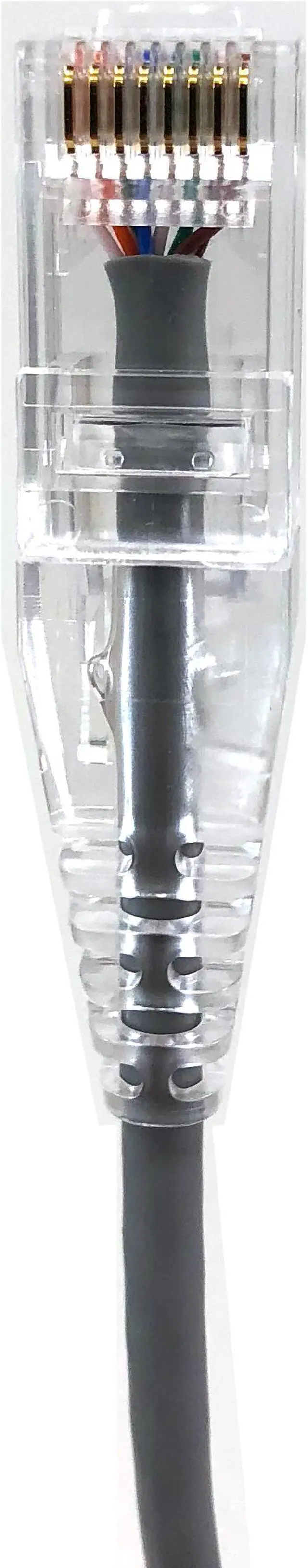 Alt view image 4 of 7 - Micro Connectors (E08-010-SLIM-5) Ultra Slim 10 Feet (28AWG) CAT 6 UTP RJ45 Patch Cables, Pack of 5, Color-Gray