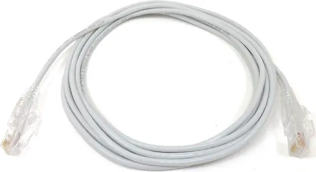 Alt view image 2 of 6 - Micro Connectors (E08-010W-SLIM-5) Ultra Slim 10 feet (28AWG) CAT 6 UTP RJ45 Patch Cables, Pack of 5, Color-White