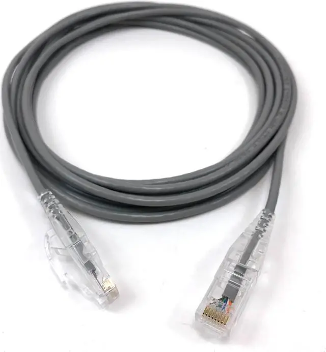 Alt view image 2 of 6 - Micro Connectors (E08-014-SLIM-5) Ultra Slim 10 Feet (28AWG) CAT 6 UTP RJ45 Patch Cables, Pack of 5, Color-Gray