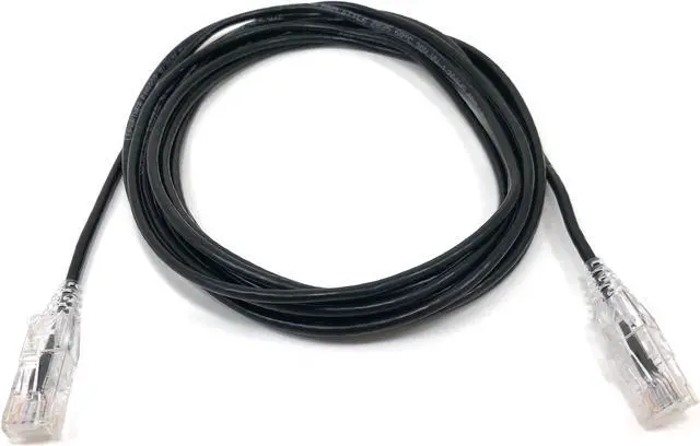Alt view image 2 of 5 - Micro Connectors (E08-014B-SLIM-5) Ultra Slim 14 Feet (28AWG) CAT 6 UTP RJ45 Patch Cables, Pack of 5, Color-Black