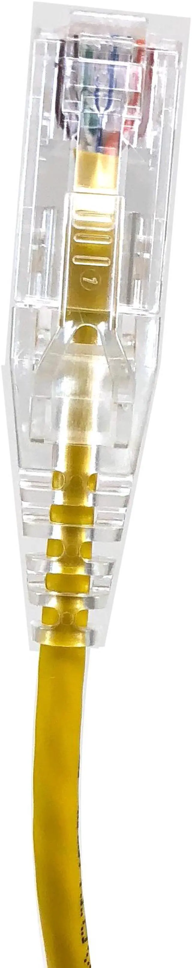 Alt view image 5 of 6 - Micro Connectors (E08-014Y-SLIM-5) Ultra Slim 14 Feet (28AWG) CAT 6 UTP RJ45 Patch Cables, Pack of 5, Color-Yellow