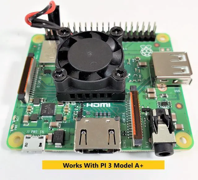 Alt view image 7 of 8 - MICRO CONNECTORS  Cooling Fan/Heat Sink for Raspberry Pi (RAS-FANHS10), Black