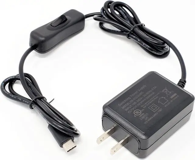Main image of MICRO CONNECTORS USB-C 5V/3A Ul Power Adapter with On/Off Switch for Raspberry Pi 4