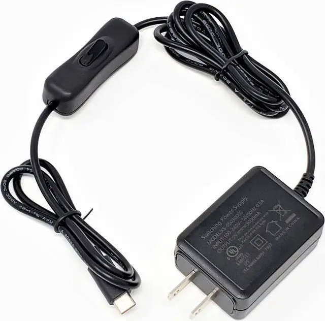 Alt view image 3 of 4 - MICRO CONNECTORS USB-C 5V/3A Ul Power Adapter with On/Off Switch for Raspberry Pi 4