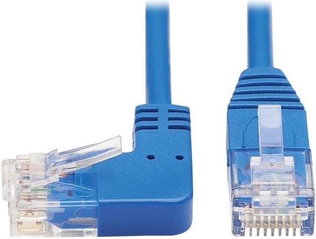 TRIPP LITE N204-S15-BL-LA 15 ft. Left-Angle Gigabit Molded Slim UTP Ethernet  Cable (RJ45 Left-Angle M to RJ45 M) 