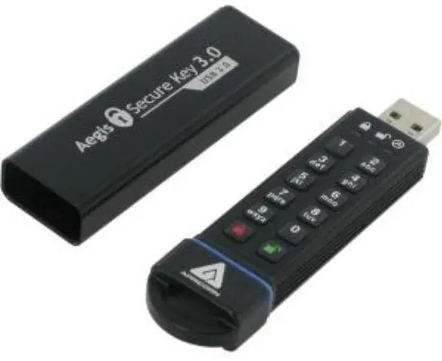 Main image of Apricorn 16GB Aegis Secure Key USB 3.0 Flash Drive - 16 GB - USB 3.0 - 195 MB/s Read Speed - 162 MB/s Write Speed - 256-bit AES  ASK3-16GB