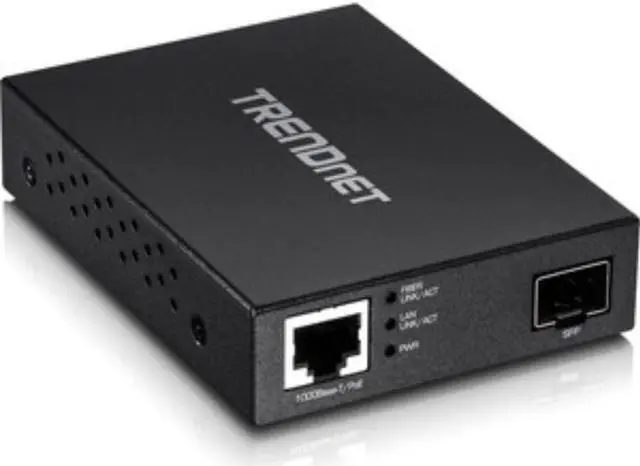 Alt view image 6 of 12 - TRENDnet TFC-PGSFP Gigabit PoE PD SFP Fiber Media Converter