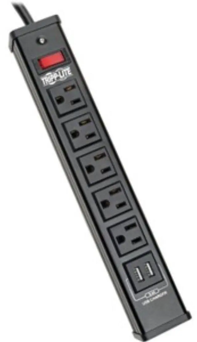 Alt view image 13 of 18 - TRIPP LITE TLM526USBB 6.0 Feet 5 Outlets 450 Joules Surge Protector