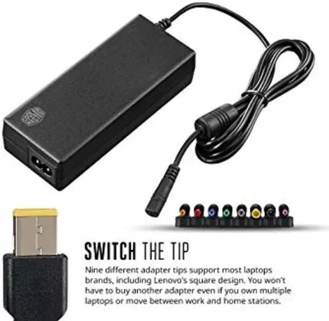 Alt view image 3 of 6 - Cooler Master MasterWatt 65W Universal AC Adapter for Laptops