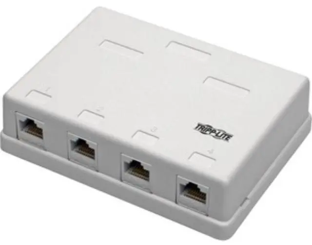 Alt view image 5 of 17 - Tripp Lite Cat6 Surface-Mount Box 4-Port Unshielded 110 Idc Punchdown Rj45