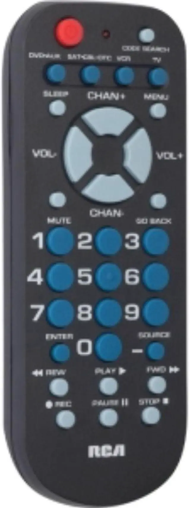 Alt view image 4 of 13 - RCA RCU504BR Universal Black Universal Remote 4 Function