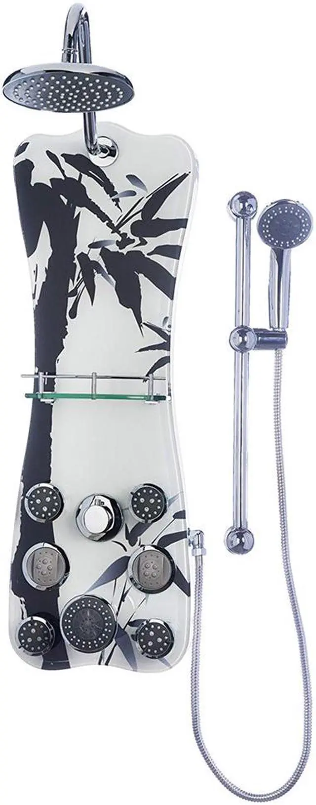 Main image of Jet-Pro 1101 Colonial Shower Spa Multi-Head Massaging Shower Panel Black Bamboo