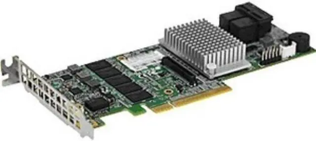Alt view image 4 of 11 - Supermicro AOC-S3108L-H8IR-16DD 8 internal ports, low-profile, 12Gb/s per port- Gen-3 - RAID 0,1,10,5,6,50,60 (Supports 16 drives w/ expander)