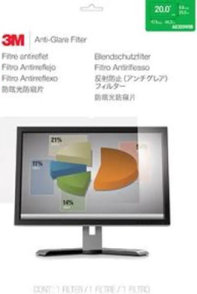 Alt view image 4 of 4 - 3M Anti-Glare Filter for 20" Widescreen Monitor - For 20" Widescreen LCD Monitor - 16:9 - Scratch Resistant, Fingerprint Resistant, Dust Resistant