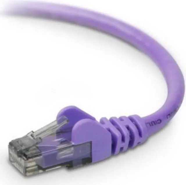 Alt view image 5 of 7 - Belkin A3L980-01-PUR 1 ft. Cat 6 Network Ethernet Cable