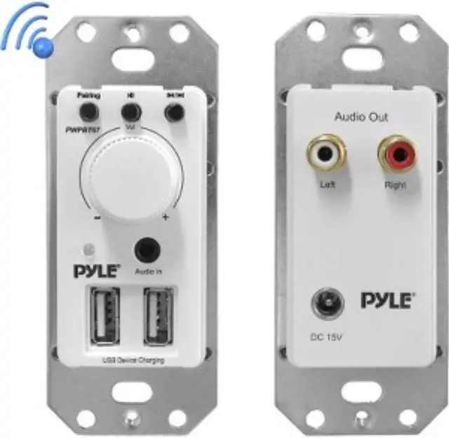 Alt view image 3 of 5 - Pyle In-Wall Bluetooth Audio Receiver Wall Plate | Dual USB Device Chargers | Aux (3.5mm) Input for Sound Systems (PWPBT67)