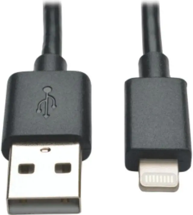 Alt view image 5 of 14 - Tripp Lite M100-10N-BK-10 Black MFi Certified Lightning to USB Cable Sync Charge Apple iPhone iPod iPad 10pc