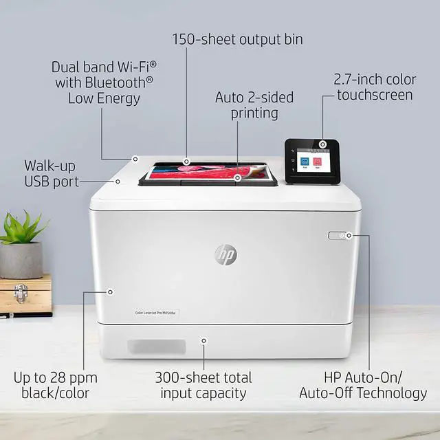 Alt view image 4 of 7 - HP M454DW 28 PPM 600 DPI Duplex Color Laserjet Pro Printer Very Good