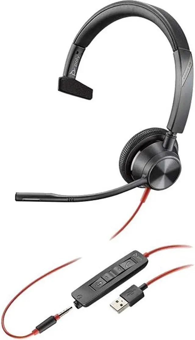 Main image of Plantronics Blackwire 3315 Monoural On-Ear USB-A Headset, Black 213936-01