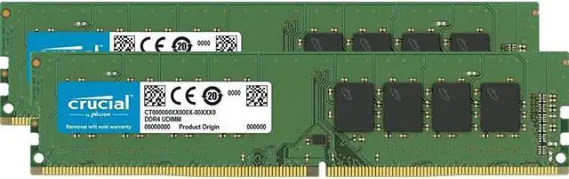 Alt view image 2 of 20 - Crucial 64GB Kit (32GBx2) DDR4 2666 MT/s CL19 DIMM 288-Pin Memory - CT2K32G4DFD8266