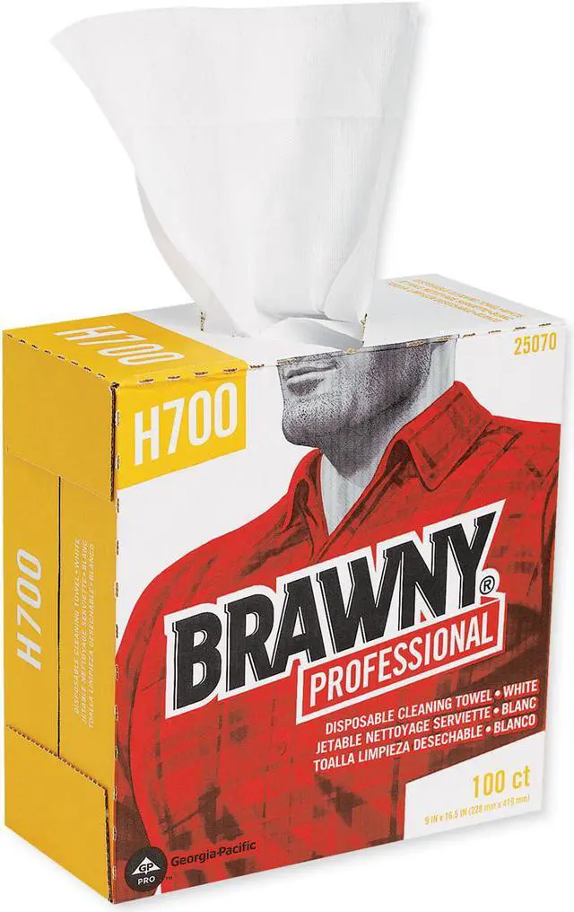Alt view image 10 of 20 - Brawny Heavy-Duty Shop Towels Cloth 9 1/10 x 16 1/2 100/Box 25070