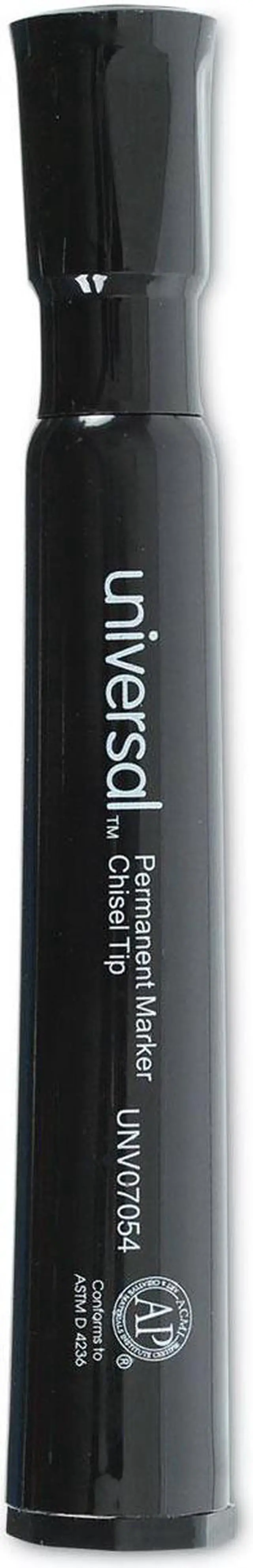 Alt view image 2 of 16 - Universal Chisel Tip Permanent Marker Chisel Black 60 per pack 07054