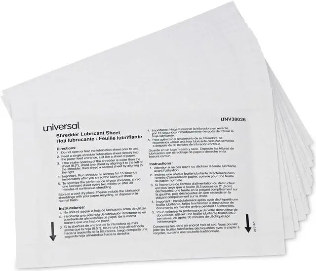 Alt view image 5 of 9 - Universal Shredder Lubricant Sheets 5.5" x 2.8" 24/Pack 38026