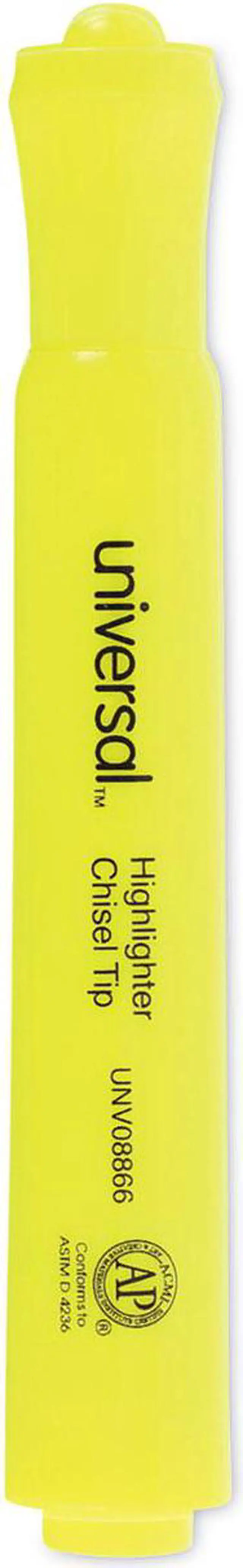 Alt view image 3 of 19 - Universal Desk Highlighter Chisel Tip Fluorescent Yellow 36/Pack 08866