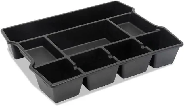 Alt view image 3 of 7 - Universal High Capacity Drawer Organizer 14 7/8 x 11 7/8 x 2 1/2 Plastic Black 20120