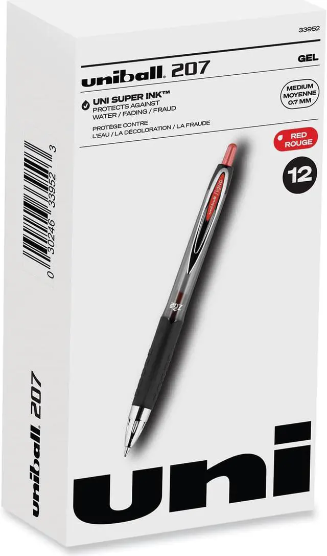 Alt view image 3 of 10 - uni-ball Signo 207 Retractable Gel Pen ,PEN,RBL,GEL 207,RD