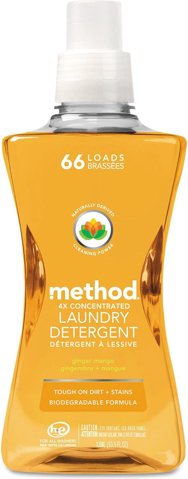 Alt view image 3 of 5 - Method - 01490 - 4X Concentrated Laundry Detergent, Ginger Mango, 53.5 oz Bottle, 4/Carton