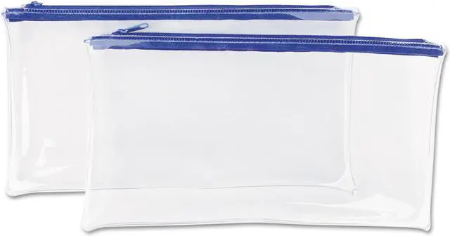 Alt view image 4 of 13 - Zippered Wallets/Cases, 11 x 6, Clear/Blue, 2/Pack 69025