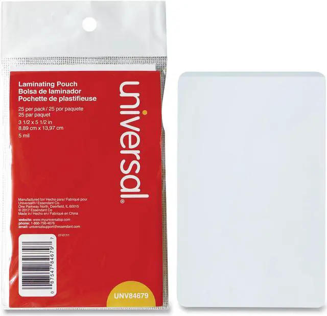 Alt view image 2 of 7 - Universal Clear Laminating Pouches 5 mil Index/Photo 5 1/2 x 3 1/2 25/Pack 84679