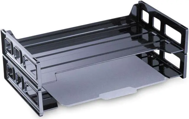 Alt view image 2 of 2 - Universal Recycled Plastic Side Load Desk Trays - UNV08101