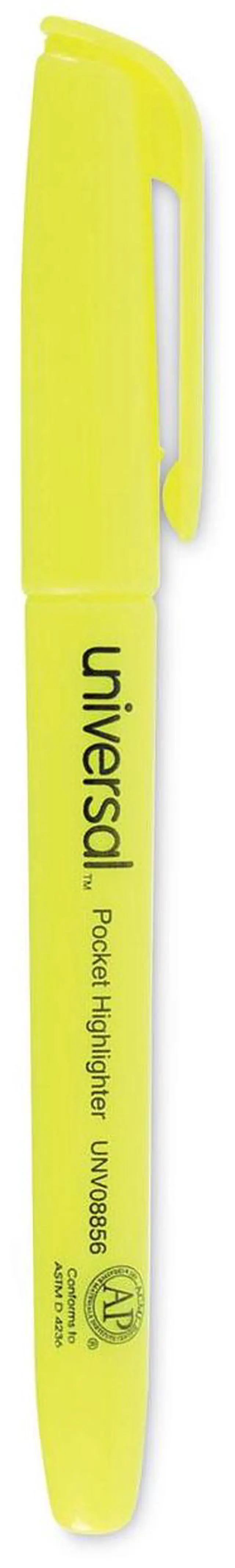 Alt view image 2 of 16 - Universal Pocket Clip Highlighter Chisel Tip Fluorescent Yellow Ink 36/Pack 08856