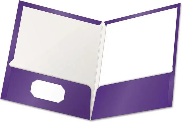 Alt view image 8 of 13 - Oxford High Gloss Laminated Paperboard Folder 100-Sheet Capacity Purple 25/Box