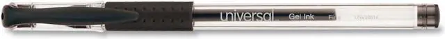 Alt view image 2 of 3 - Universal Gel Stick Roller Ball Pen 0.5 mm Fine Black Ink 1 Dozen 39514