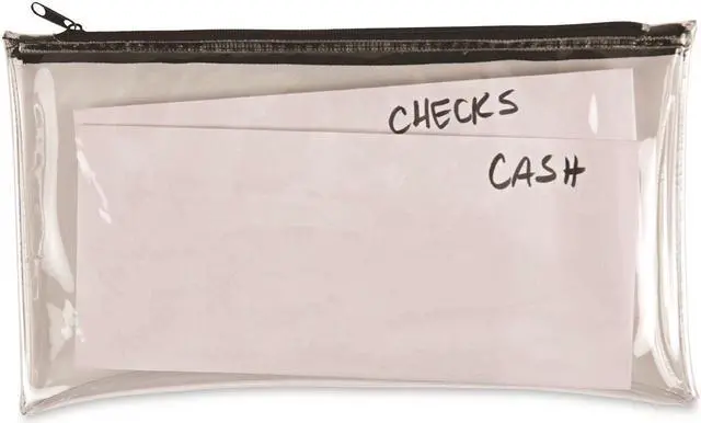 Alt view image 2 of 10 - Zippered Wallets/Cases, 11w x 6h, Clear/Black, 2/PK 69026