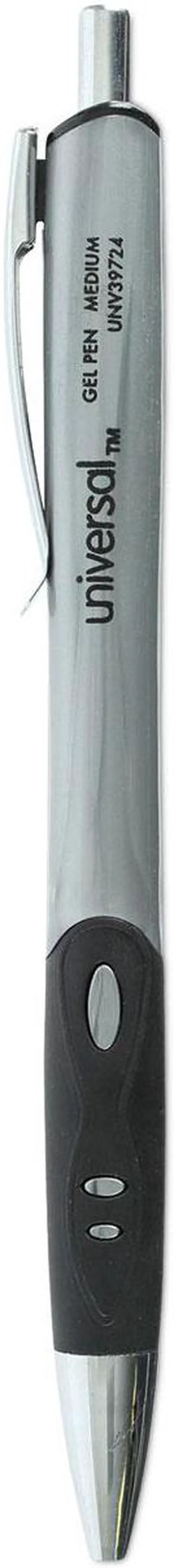 Alt view image 3 of 14 - Universal Comfort Grip Deluxe Retractable Gel Ink Roller Ball Pen 0.7 mm Black Ink 36/ST 39714