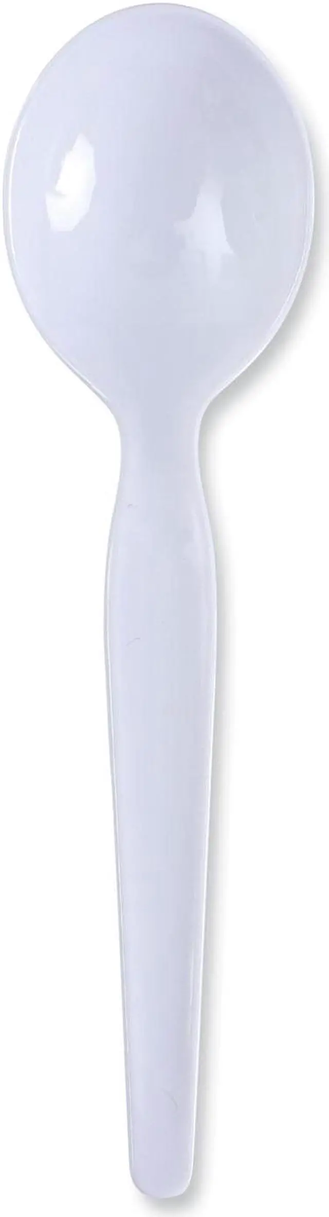 Alt view image 3 of 3 - Boardwalk BWKSOUPHWPSWH Polystyrene Cutlery, Soup Spoon