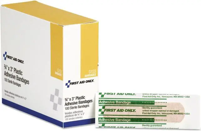 Alt view image 6 of 12 - Adhesive Bandage, Plastic, 3/4x3In, PK100 FIRST AID ONLY G155