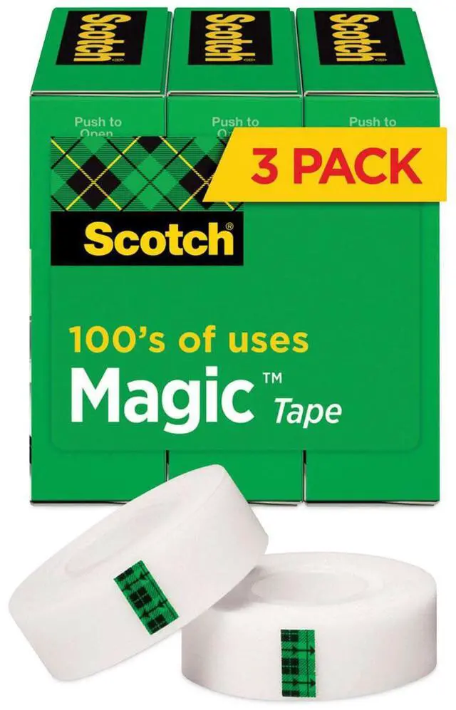Alt view image 2 of 11 - Scotch Magic Tape Refill 3/4" x 1000" 1" Core Clear 3/Pack 810K3
