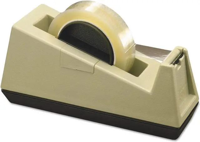 Alt view image 12 of 20 - Scotch Heavy-Duty Weighted Desktop Tape Dispenser 3" Core Plastic Putty/Brown C25