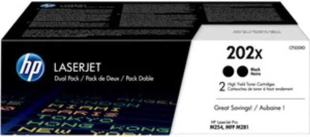 Alt view image 3 of 20 - HP 202X CF500XD 2 High Yield Black Toner Cartridges