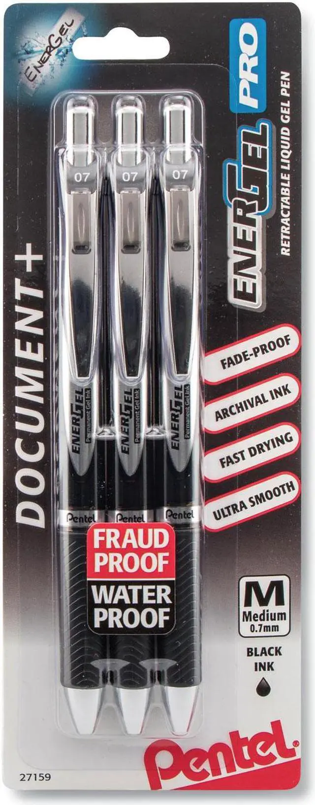 Alt view image 2 of 8 - Pentel BLP77BP3A Pen, Medium Point, PRO, 3/PK, Black