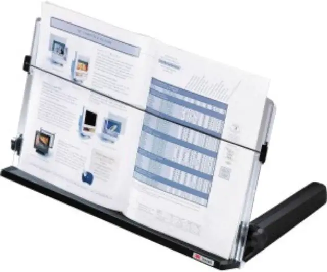 Alt view image 10 of 20 - 3M In-Line Freestanding Copyholder Plastic 300 Sheet Capacity Black/Clear DH640
