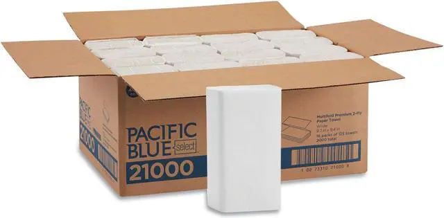 Alt view image 6 of 10 - Signature Paper Towel 9 1/5 x 9 2/5 White 125/Pack 16 Packs/Carton 21000