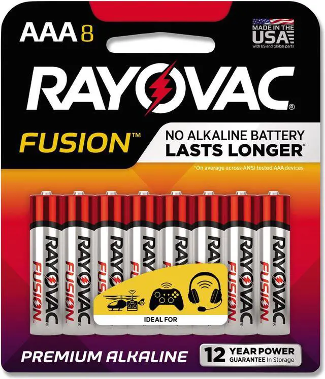 Alt view image 16 of 18 - Rayovac 824-8CTFUS 8-pack AAA Alkaline Batteries